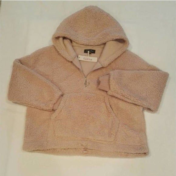 Women's Soft Teddy Bear Sherpa Hoodie Lightweight Sweater Hoodie Medium - Picture 1 of 3